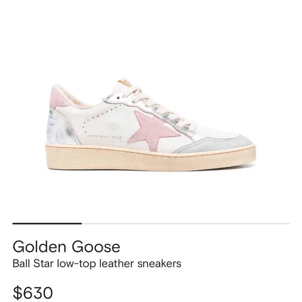 Golden Goose Women's Pink Star White Sneakers